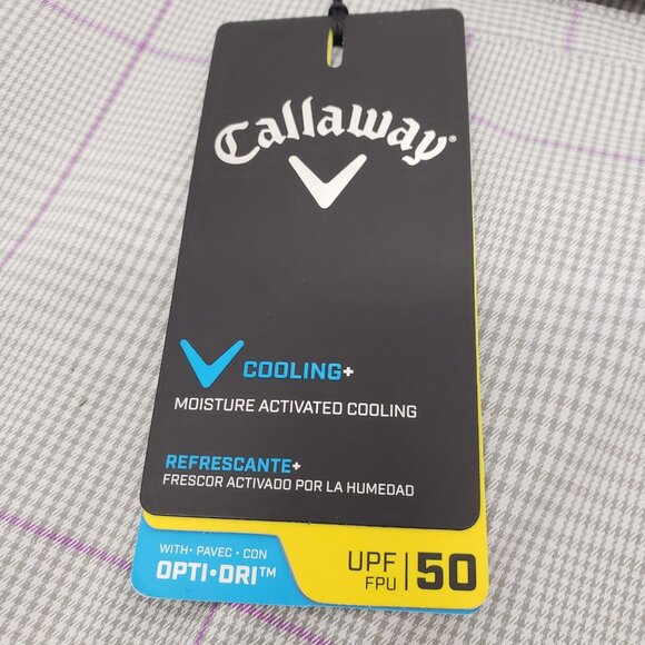 NEW Callaway Pearl Blue Shorts Gray Purple Houndstooth Golf Shorts Mens 54B - Picture 9 of 9